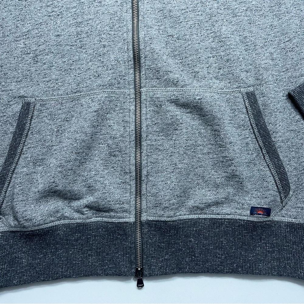 Faherty Full Zip Hoodie Mens Size Medium Gray Cotton Fleece Lined Huckberry - Picture 3 of 13
